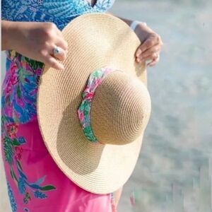 Lilly Pulitzer Wide Brim Straw Sun Hat - Journey to the Jungle Band
